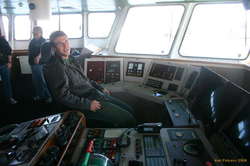 Mike sitting in the bridge