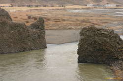 Hjálparfoss outflow gates
