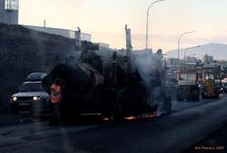 Flaming roadworks
