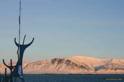 Esja and the viking boat
