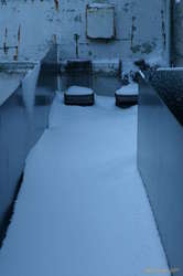 A snowy verandah