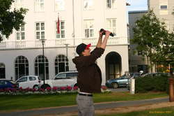 Wolfgang takes a catch
