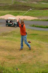And tees off!

