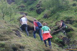 2nd Exploratory Battalion, Female Division, heading uphill
