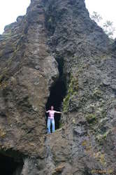 Rakel has found a cave window
