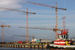 The crane armada ready to fend off the aliens
