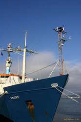 Research boats have more decorations than fishing boats

