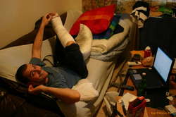 Fabio relaxing at home
