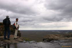 Wolfgang and Alex atop Hundafoss
