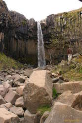Svartifoss over columns
