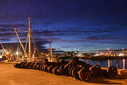 Dusk over trawl gear
