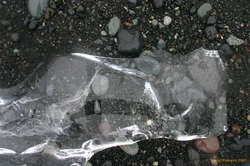 Clear glacial ice
