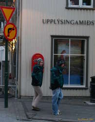 Points for tourists in matching jackets
