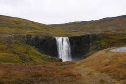 Casual roadside waterfall above Seyðisfjörður
