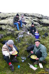 Snack time before caving

