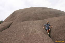 Mum coming down the shoulder of Middle Bald Rock
