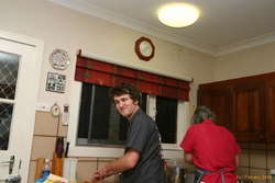 Matthew up to mischief in the kitchen
