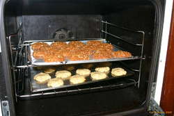 Rolled Oats biscuits cooking
