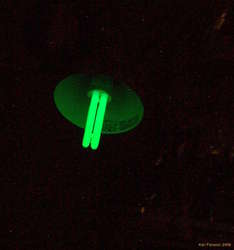Afterglow from a fluro bulb in a dark room
