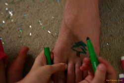 Karl gets christmas feet
