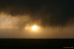 Sunset through rain
