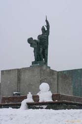 Snowmen keeping Ingolfur company
