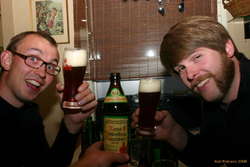 Ulfur and Stulli are excited by the smoked beer
