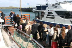 Lining up for a ferry
