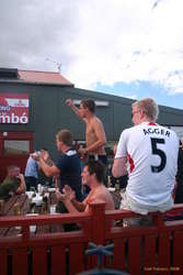 The challenger's fans
