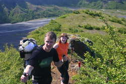 Sverrir and Dagný looking at....
