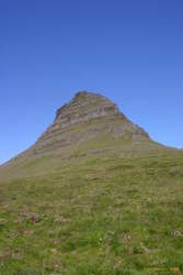 Kirkjufell from the carpark, route is mostly this side of right skyliine.
