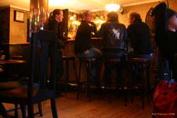 Eva at the bar in Boston
