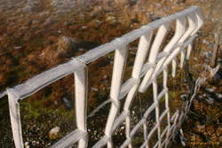 Cool ice on the fence
