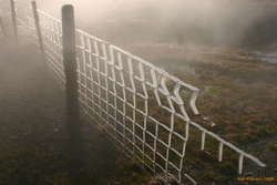 Ice on the front of the fence
