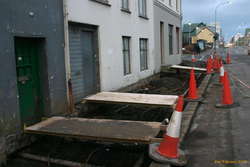 My street has a moat! And drawbridges!
