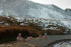 Logi, Jonas and Iveta having a relaxing swim
