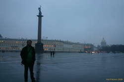 Karl, Alexanders column and St Issacs (In front of the hermitage)
