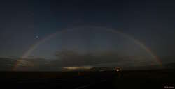 Moonbow over Pétursey, cheap dirty pano

