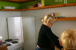 Herdis unpacking my food
