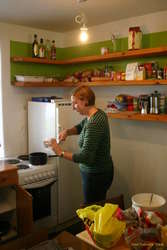 Ute making waffles
