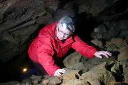 Lesley caving
