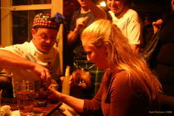 Danny? giving Erla some birthday drinks
