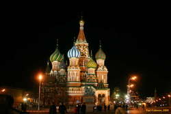 St Basils at night

