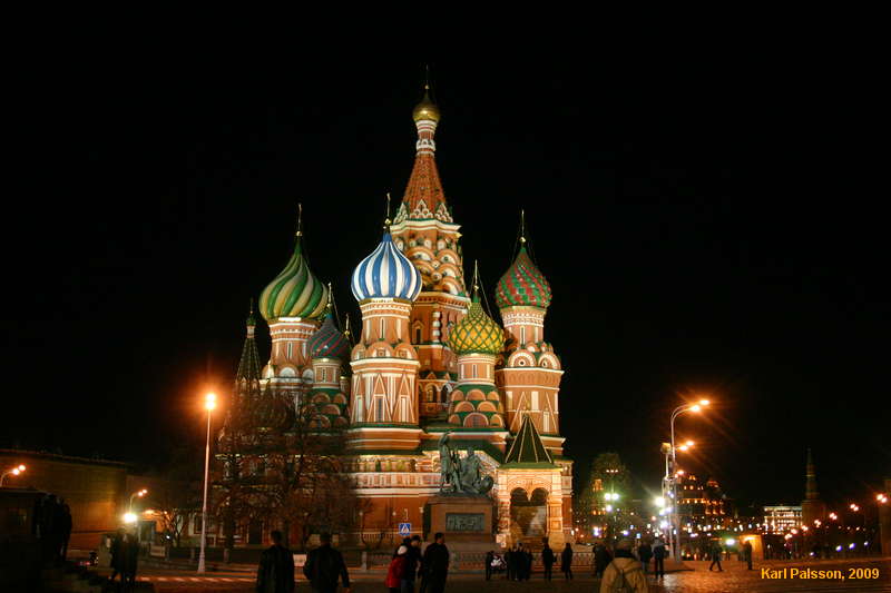 St Basils at night
