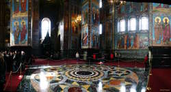 Central floor and columns in the Church on the Spilled Blood
