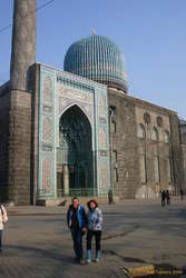 Teens matching the mosque
