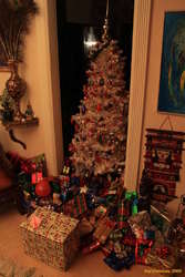 overflowing Christmas tree 
