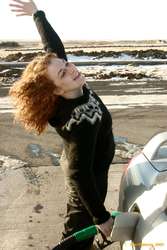 Red hair in the sun, Kata in Selfoss
