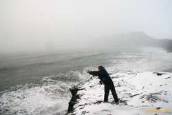Kata filming the waves
