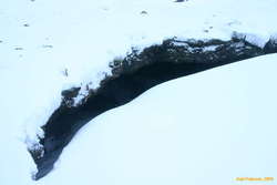 Snow choked entrance to Nátthagi
